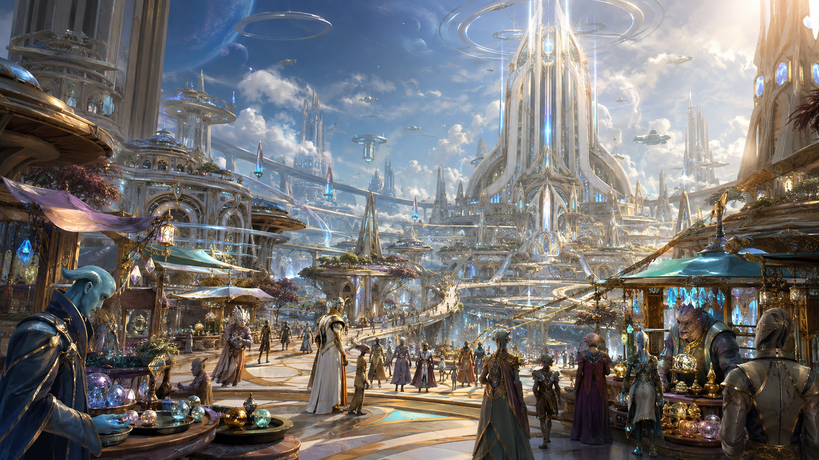 Vista panorámica de Aurelia Prime en su máximo esplendor